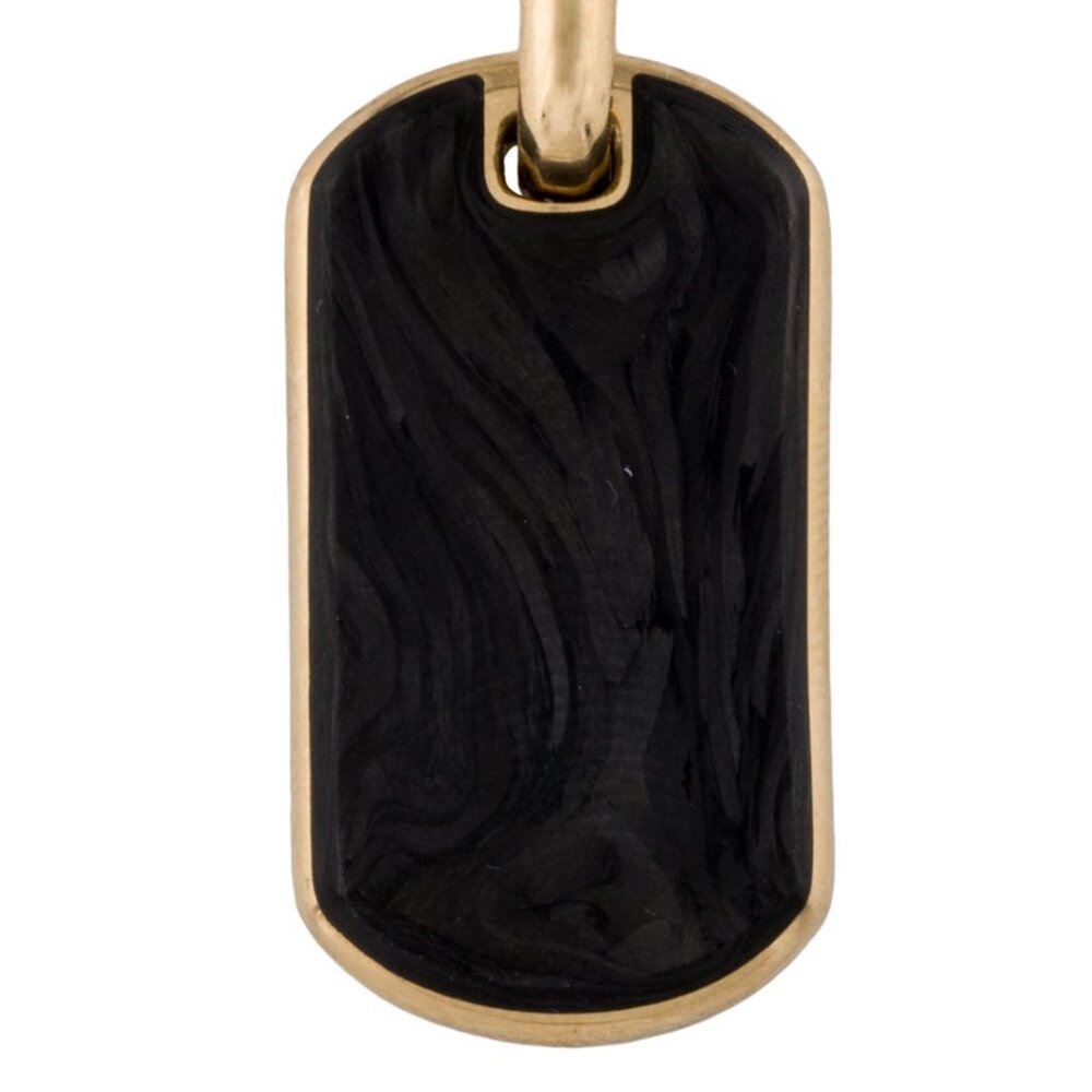 DAVID YURMAN 18K 750 YELLOW GOLD FORGED CARBON STREAMLINE® TAG PENDANT - Picture 2 of 7